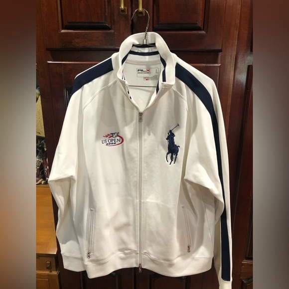 Ralph Lauren RLX US Open 2006 Tennis Jacket White w/ Big Rider Sz L - Picture 4 of 10